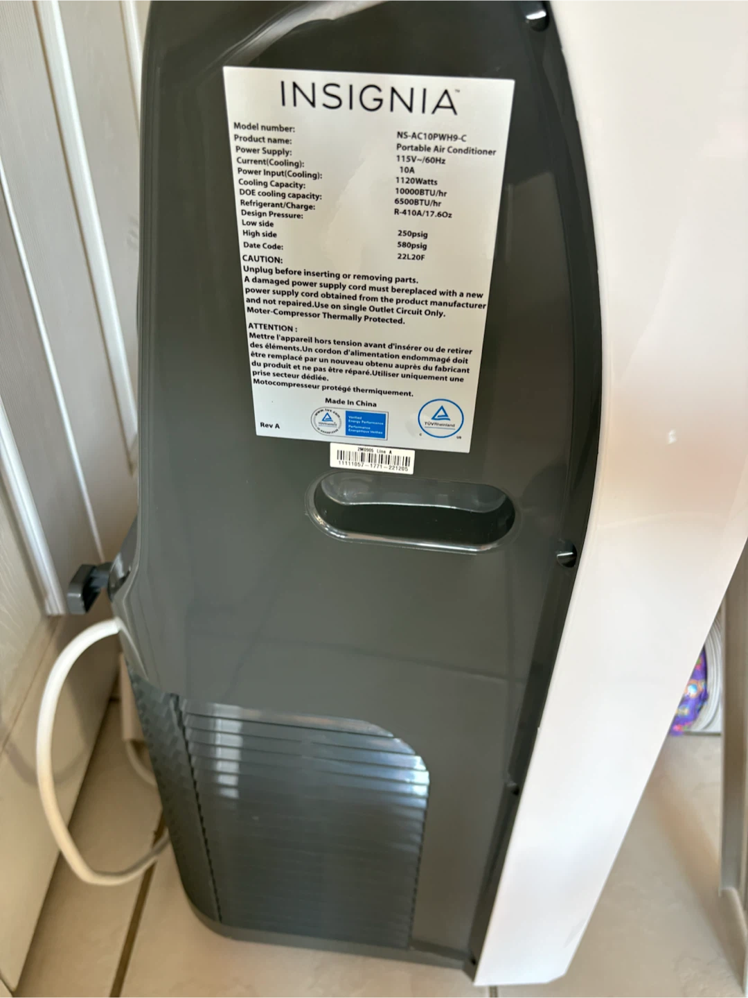 Insignia 10,000 BTU portable air conditioner - like new - $ 280 - photo 4