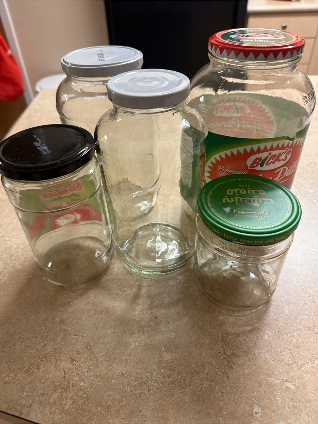 Assorted Glass Jars with Lids