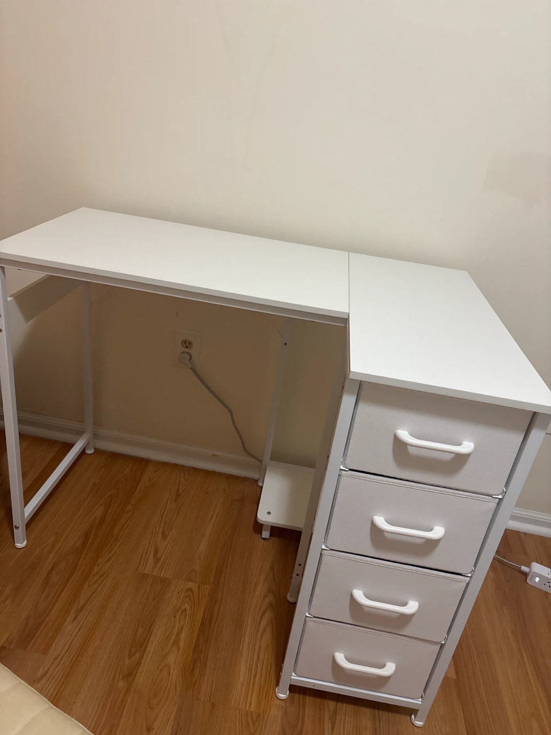 L shaped desk with drawers attached