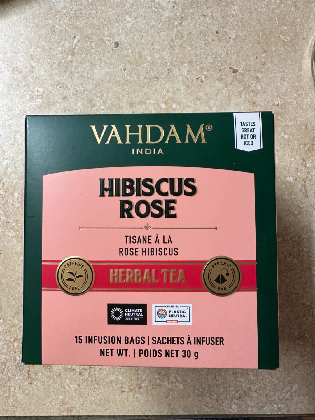 Vahdam India Hibiscus Rose Herbal Tea