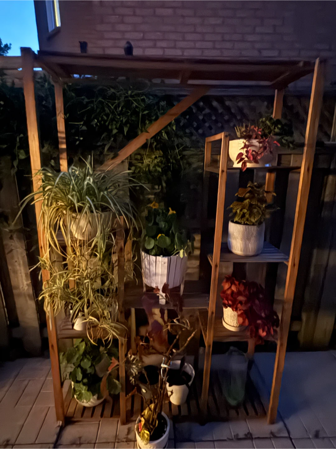 Wooden Plant Stand Shelf