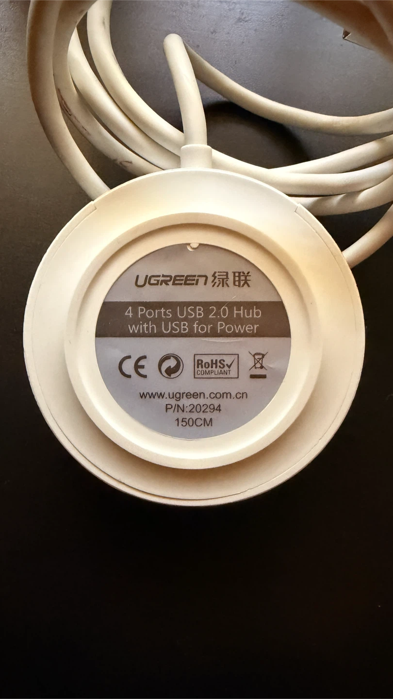 UGREEN 4 Port USB 2.0 Hub with USB for Power - photo 2