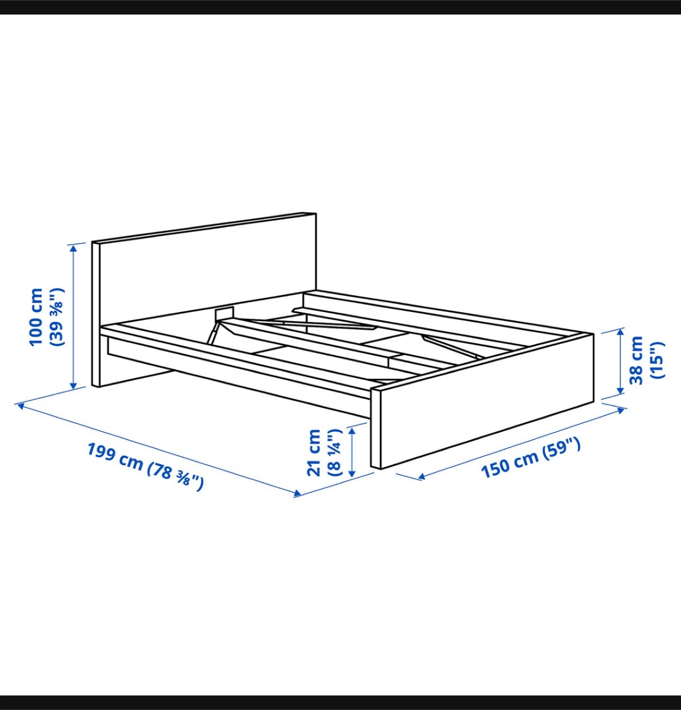 IKEA MALM Bed with 2 Storage Drawers & Slatted Bed Base - photo 4