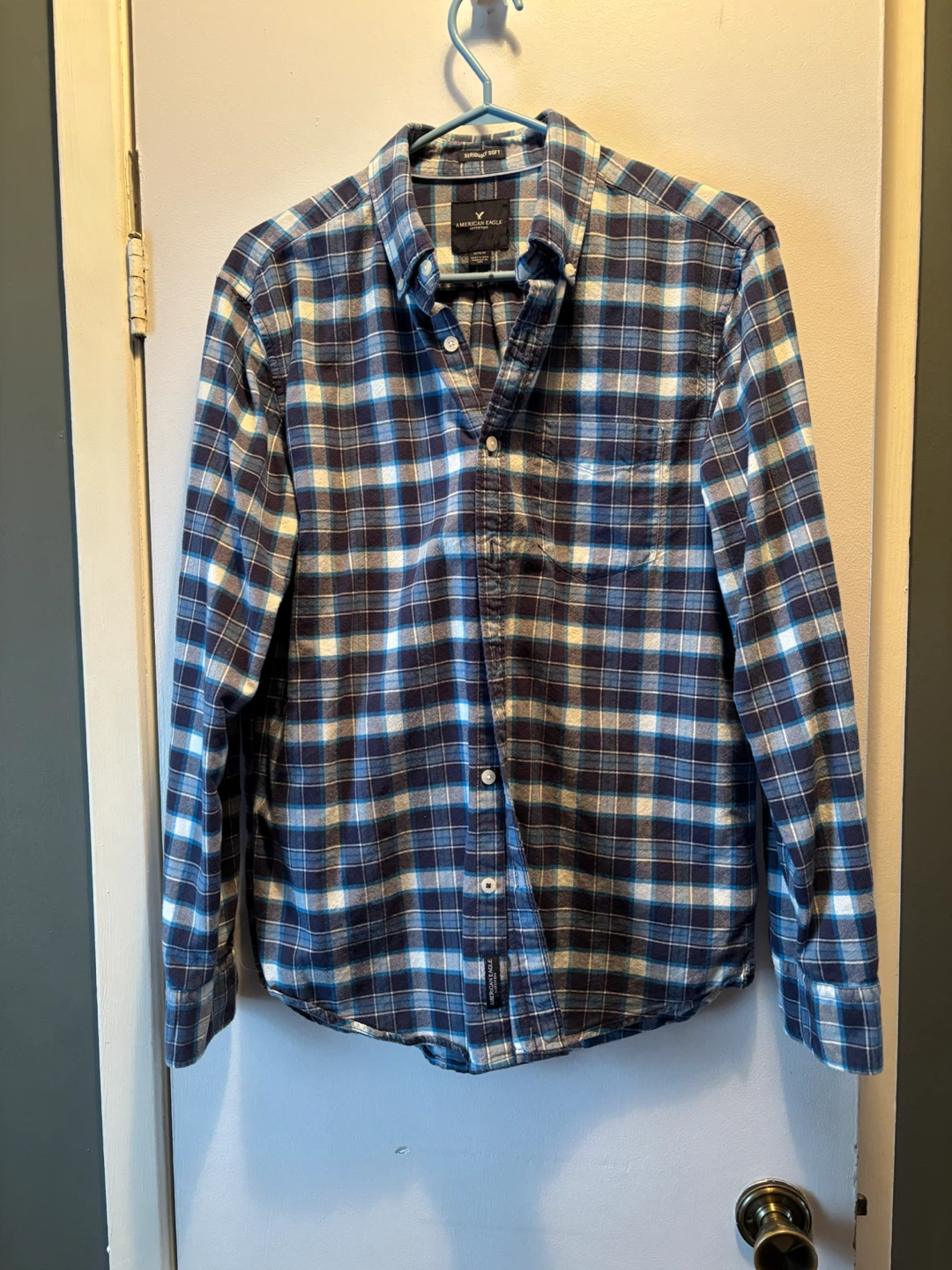 American Eagle Plaid Button-Up Shirt