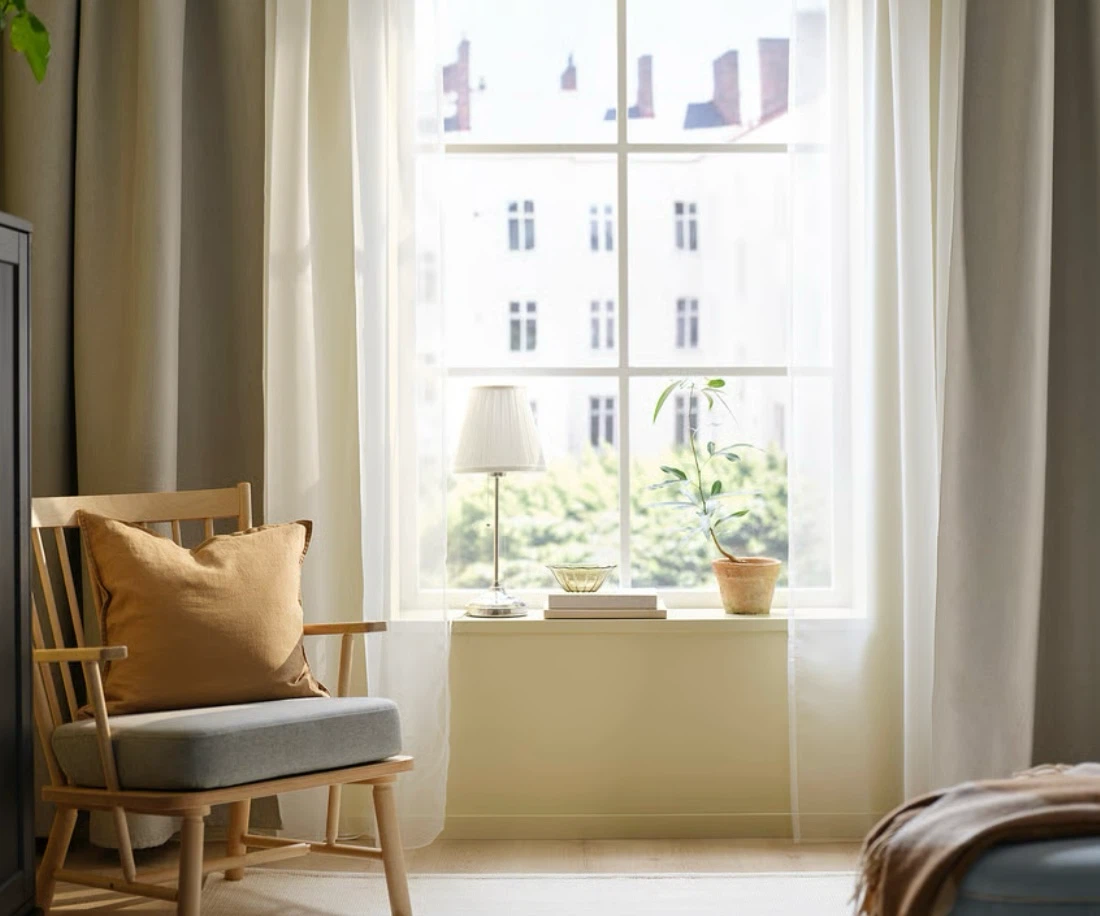Complete IKEA Double Curtain Set