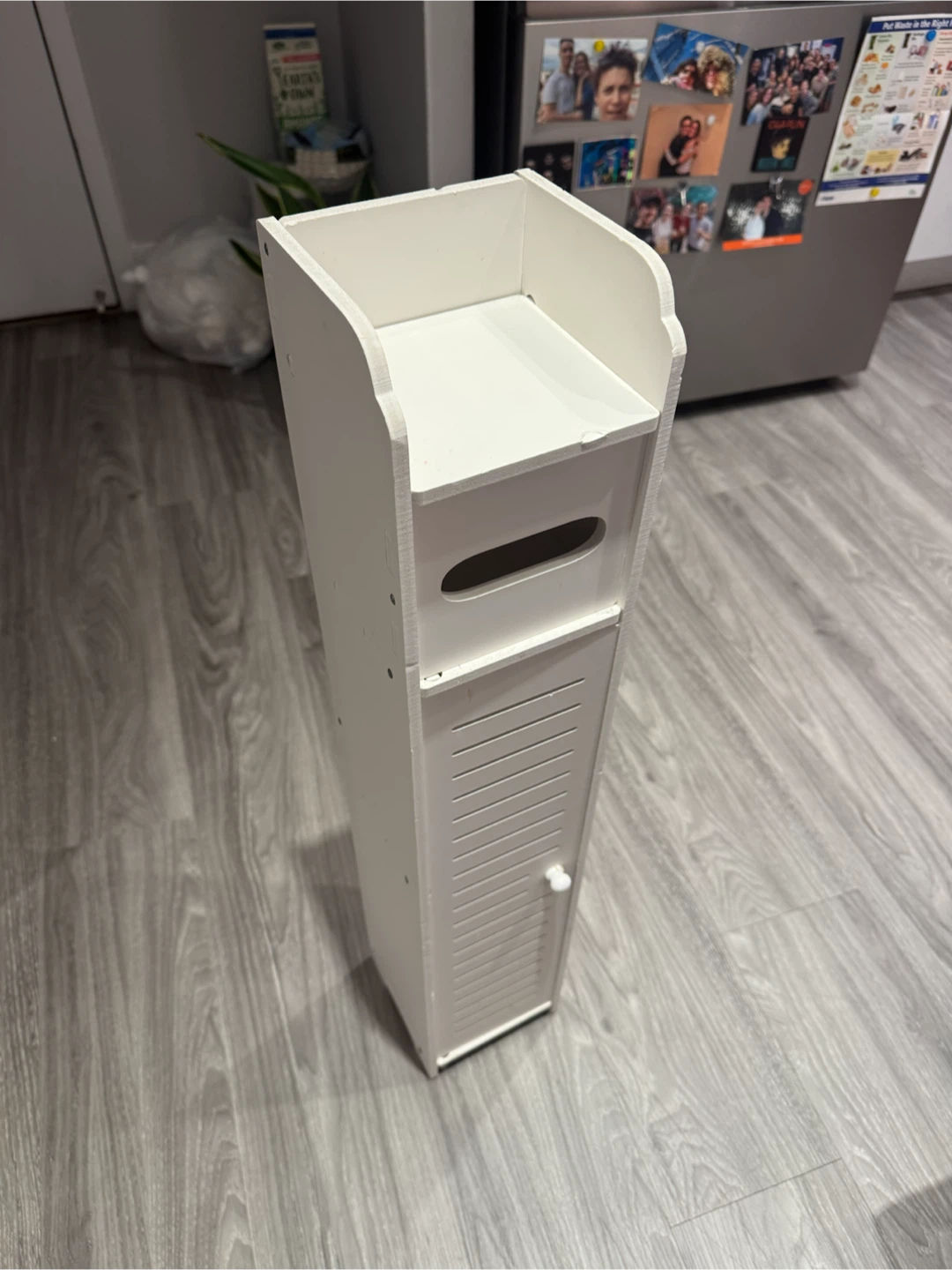 MUST GO White Slim Storage Cabinet with Door
