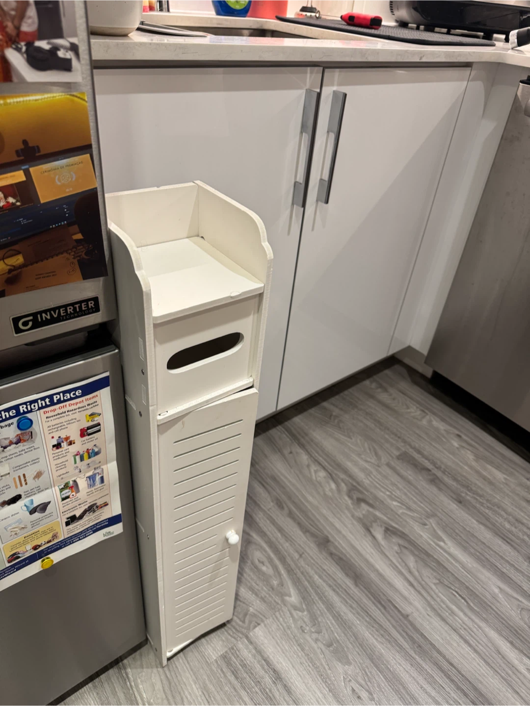 MUST GO White Slim Storage Cabinet with Door - photo 5