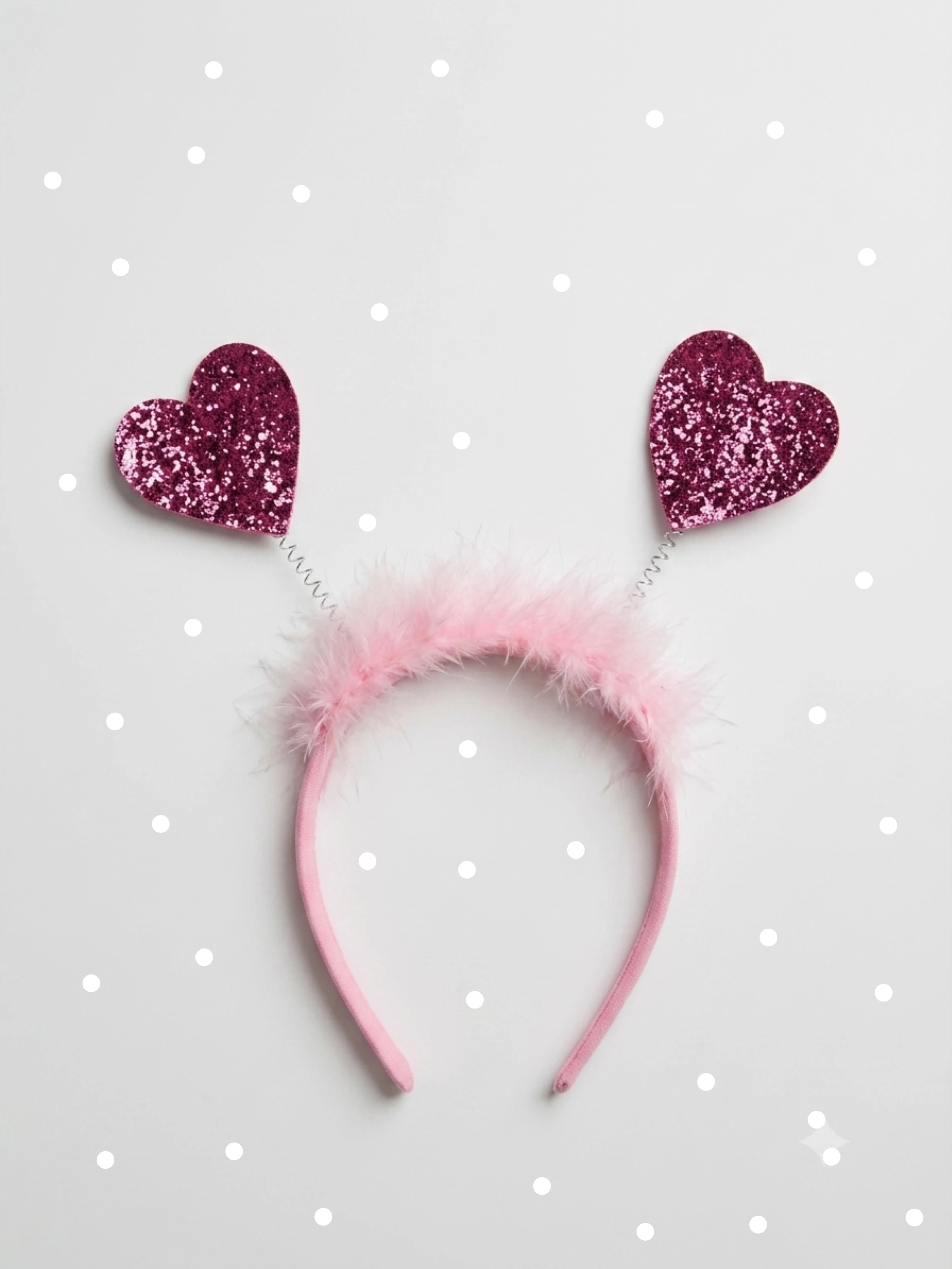 Pink Headband with Hearts