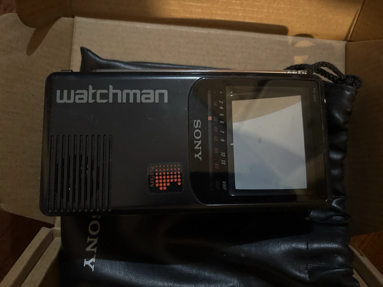 Sony Watchman FD-240 Flat Black and White TV