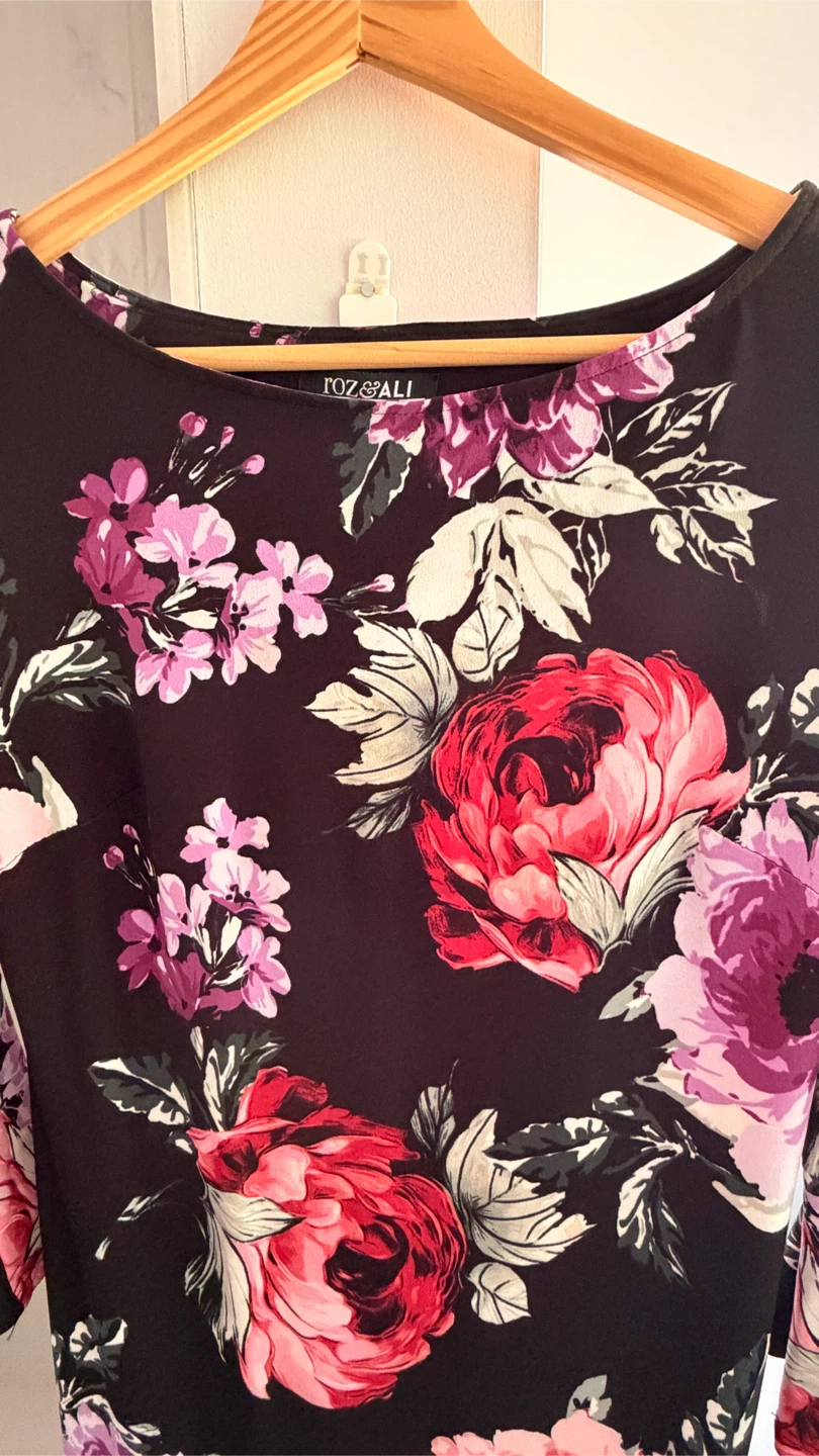 ROZ & ALI Floral Bell Sleeve Dress - photo 2