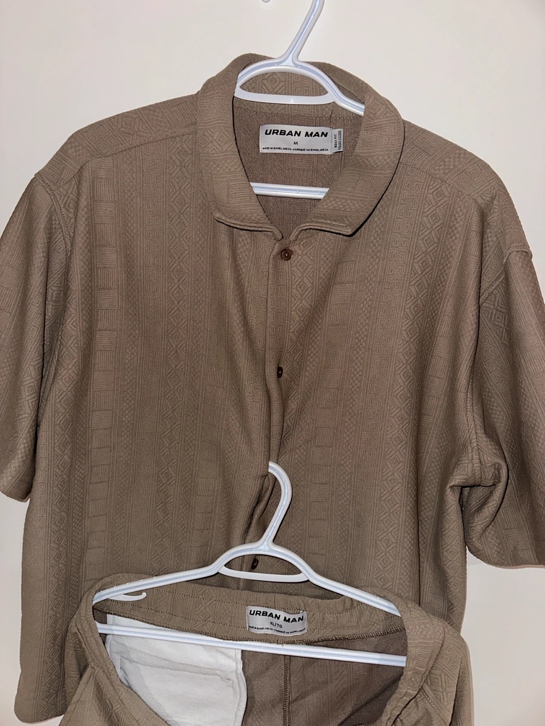 Urban Man Linen Blend Shirt and Shorts Set - M/L