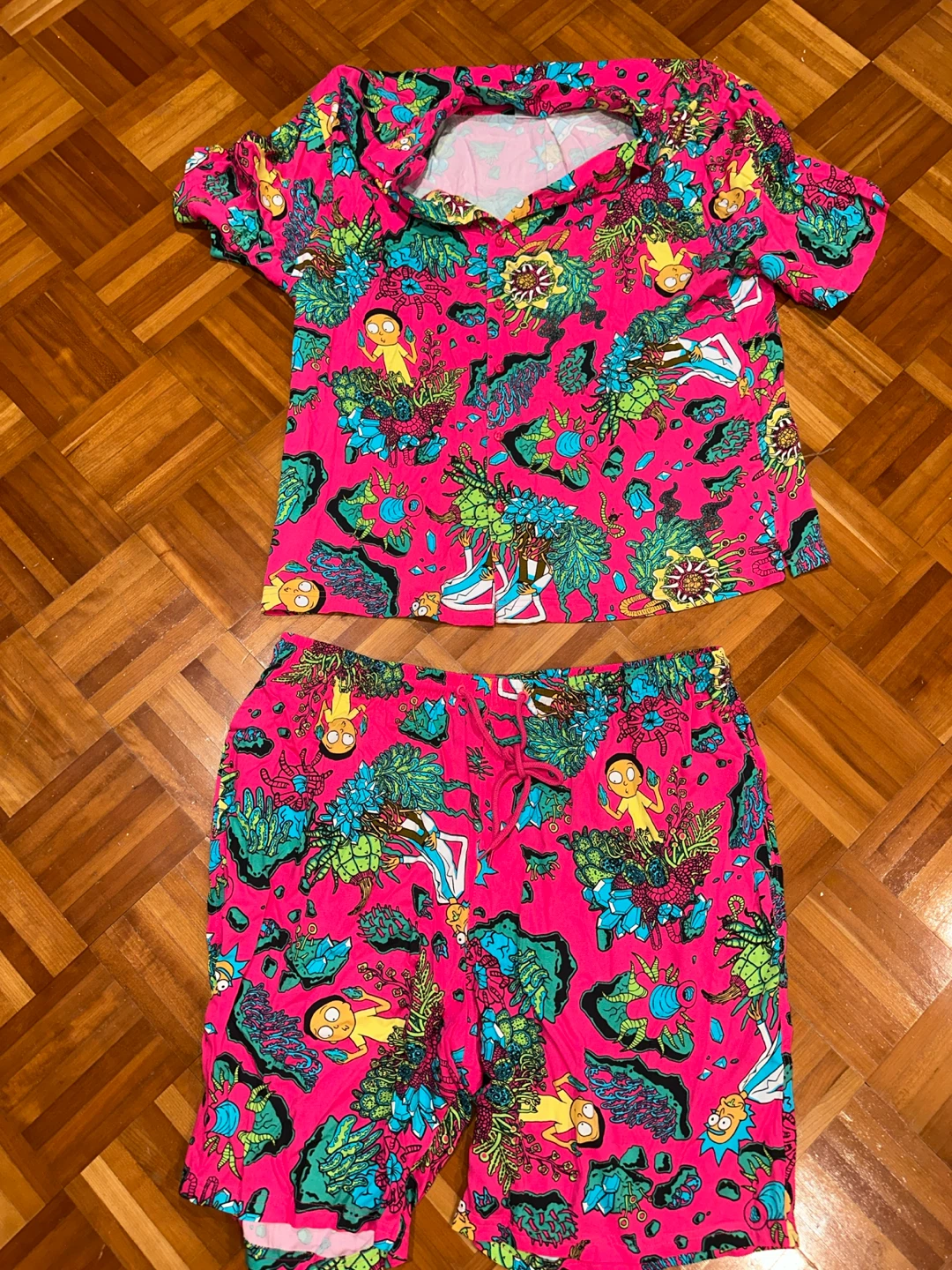 Rick and Morty Hawaiian Shirt and Shorts Set