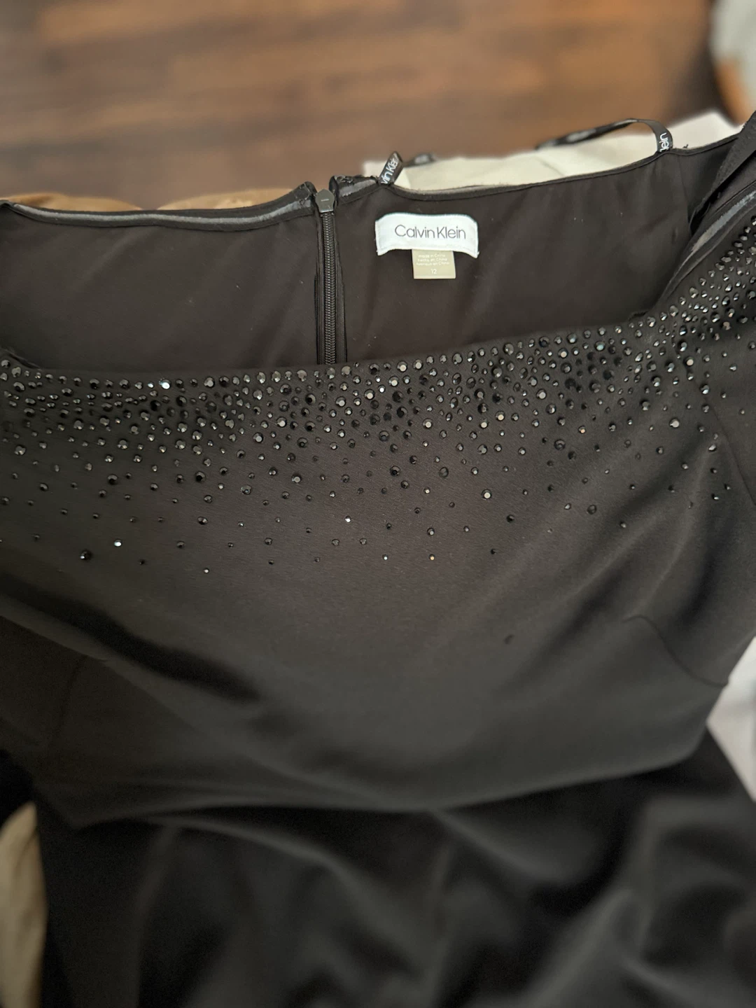 Calvin Klein Black Embellished Boat Neck Dress - photo 4