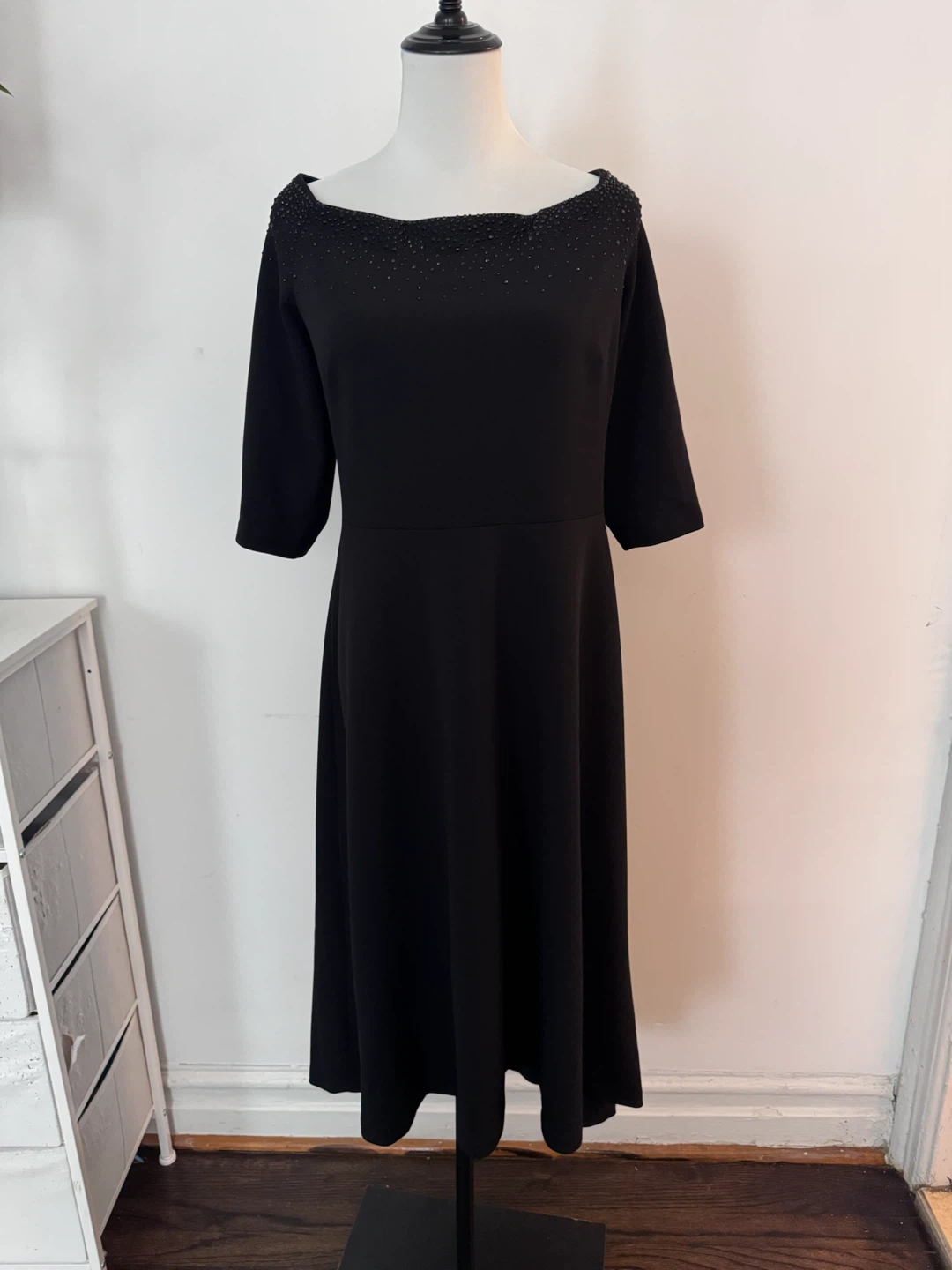 Calvin Klein Black Embellished Boat Neck Dress - photo 5