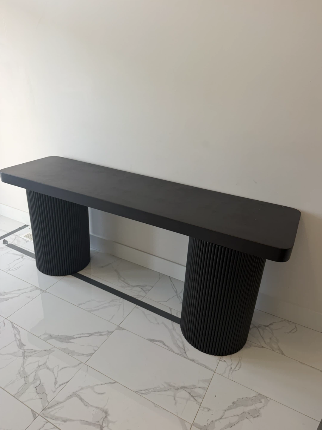 Console Table with Fluted Pedestal Legs
