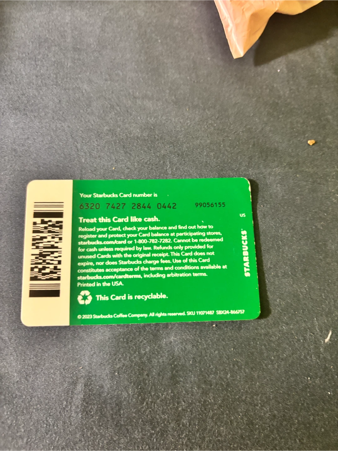Starbucks Gift Card- Unregistered Reloadsble - photo 2