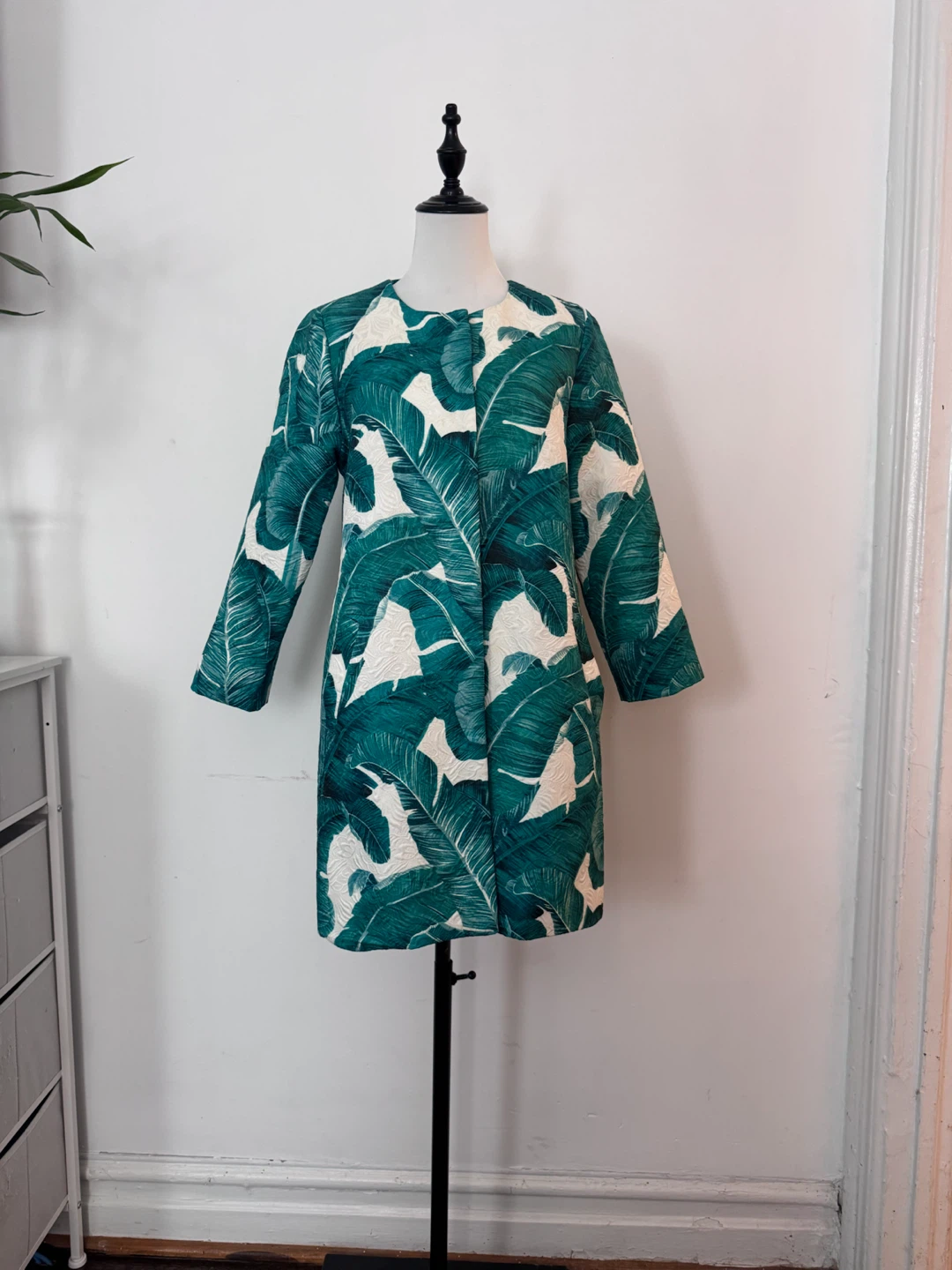Green Leaf Print Jacket