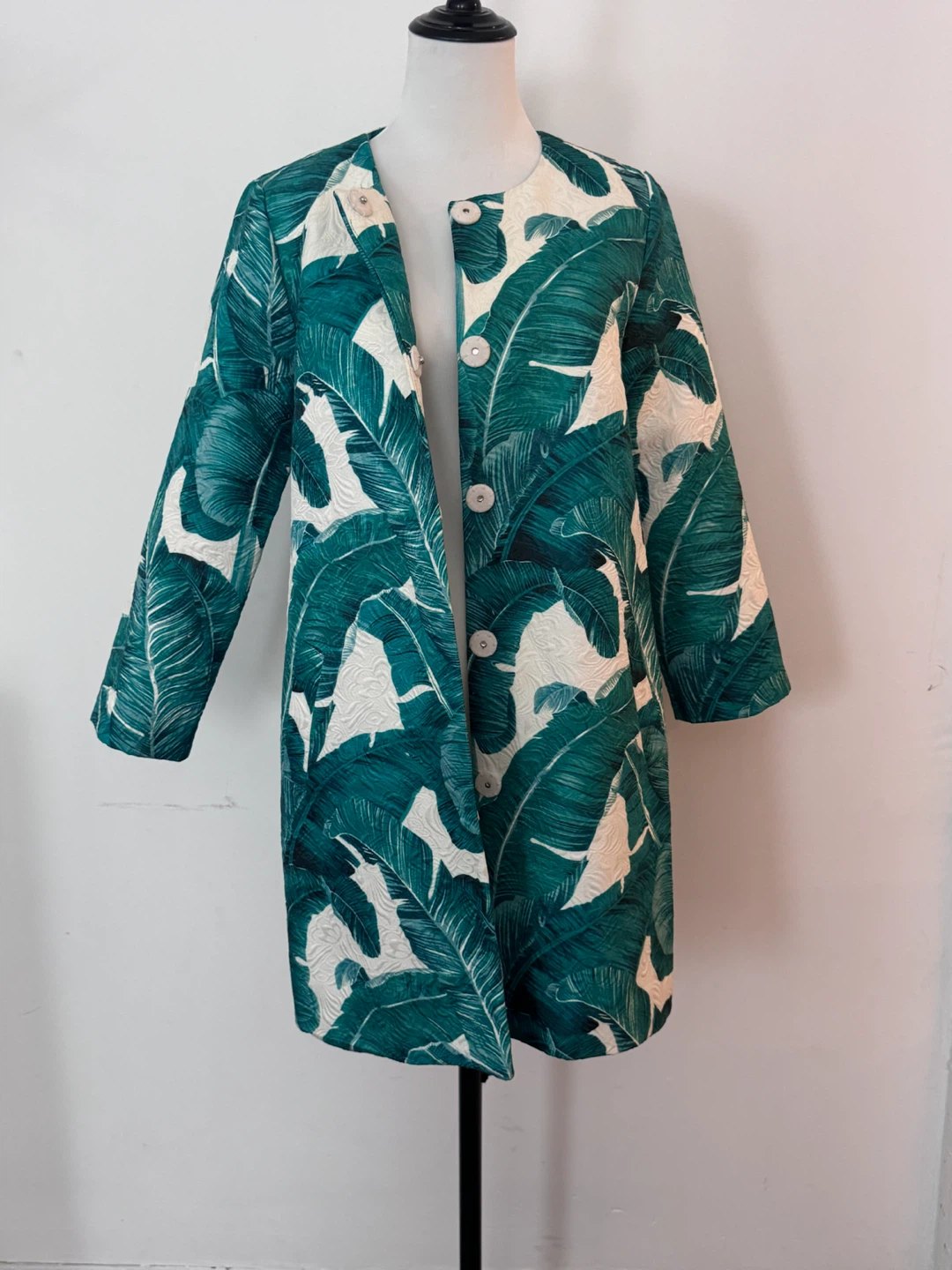 Green Leaf Print Jacket - photo 3
