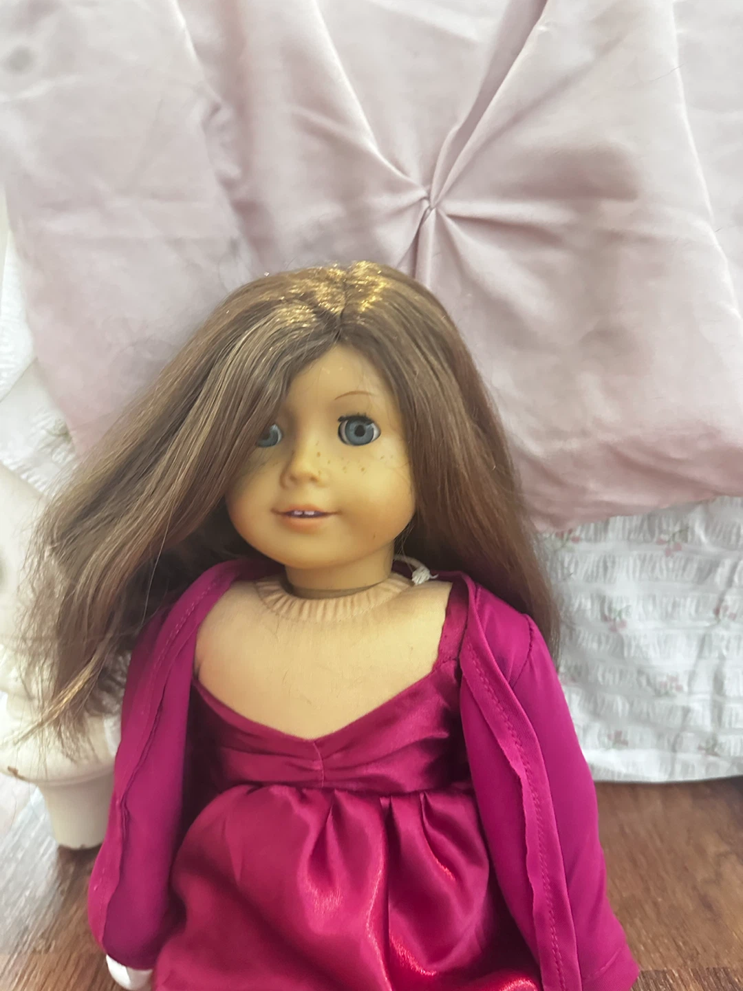 American Girl Doll with Pink Dress and Cardigan - photo 2