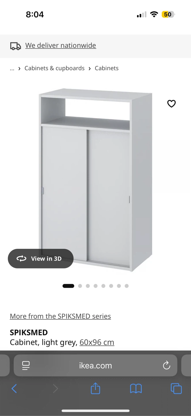 IKEA SPIKSMED Cabinet, Light Grey