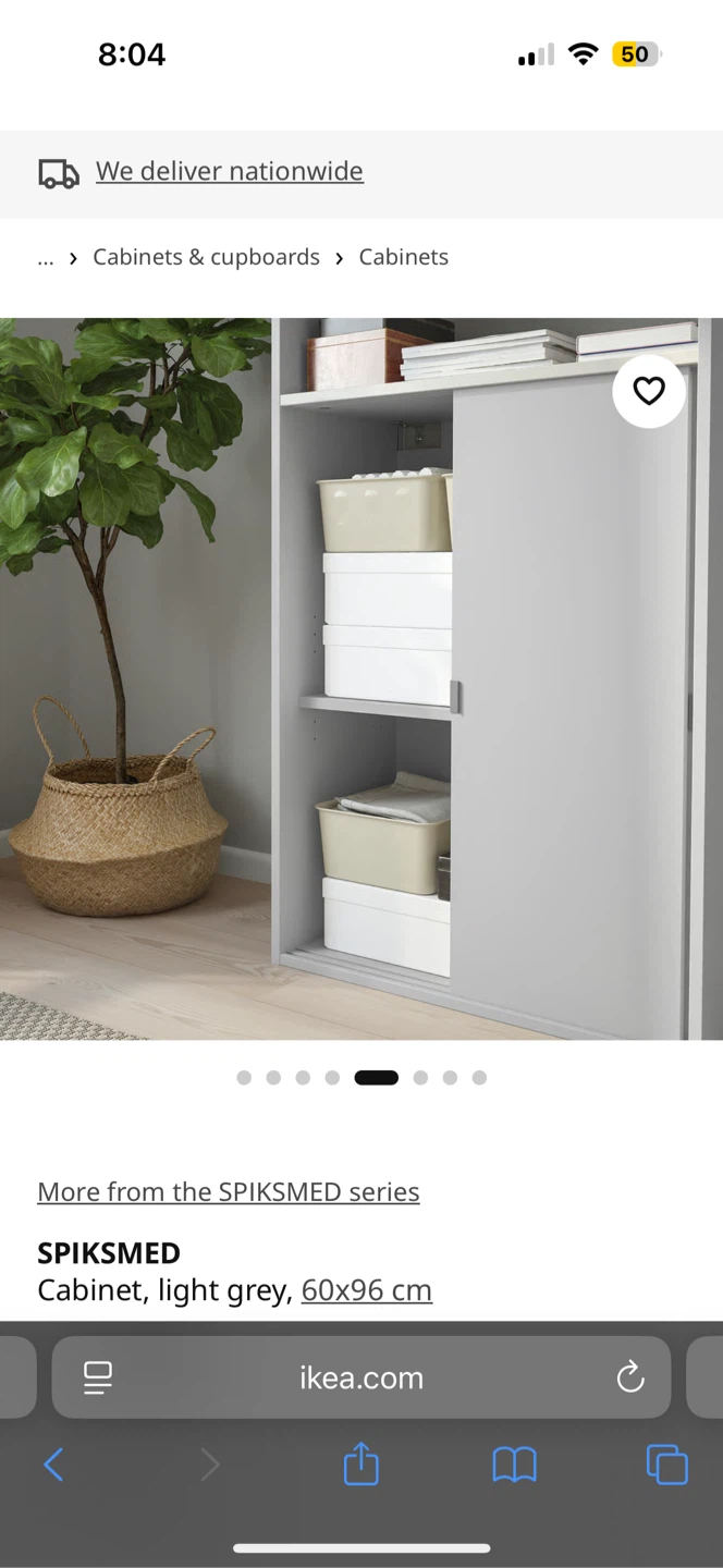 IKEA SPIKSMED Cabinet, Light Grey - photo 2