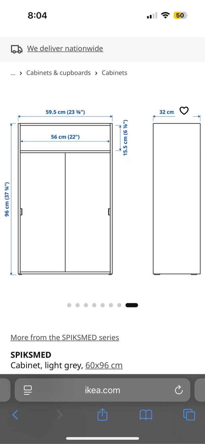 IKEA SPIKSMED Cabinet, Light Grey - photo 3