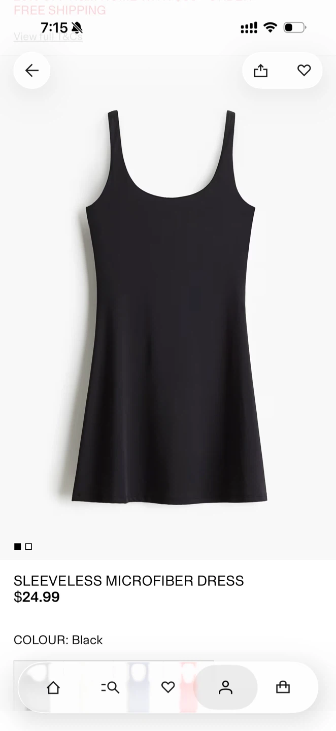 *Brand New* H&M Sleeveless Microfiber Dress - Black