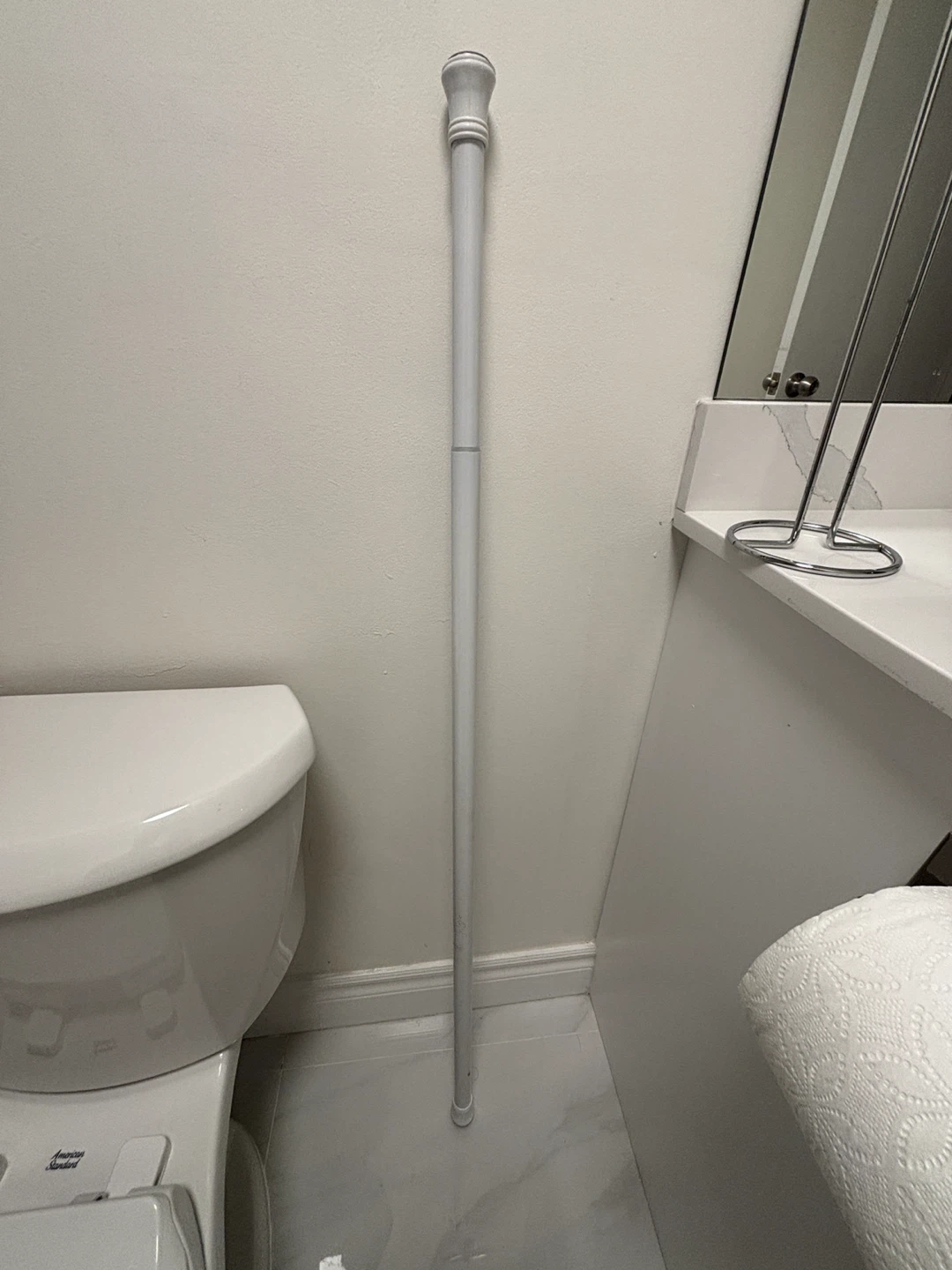 White Tension Shower Curtain Rod