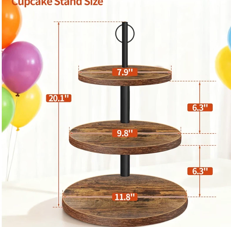 3-Tier Rustic Cupcake Stand