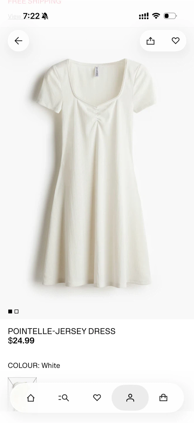 Pointelle-Jersey Dress - White