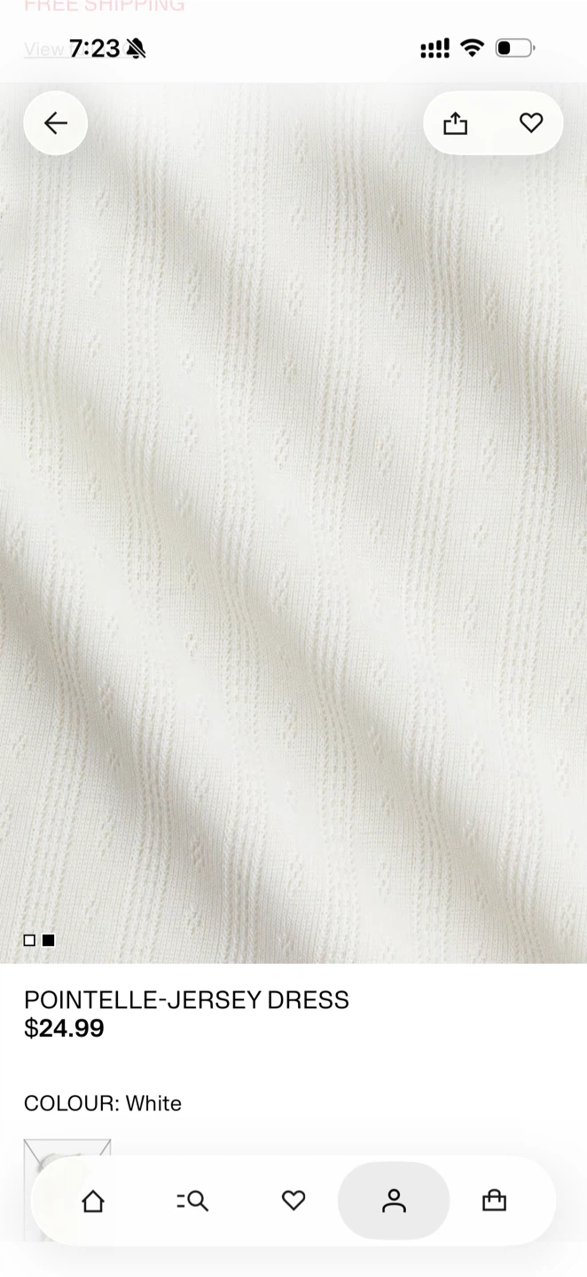 Pointelle-Jersey Dress - White - photo 2