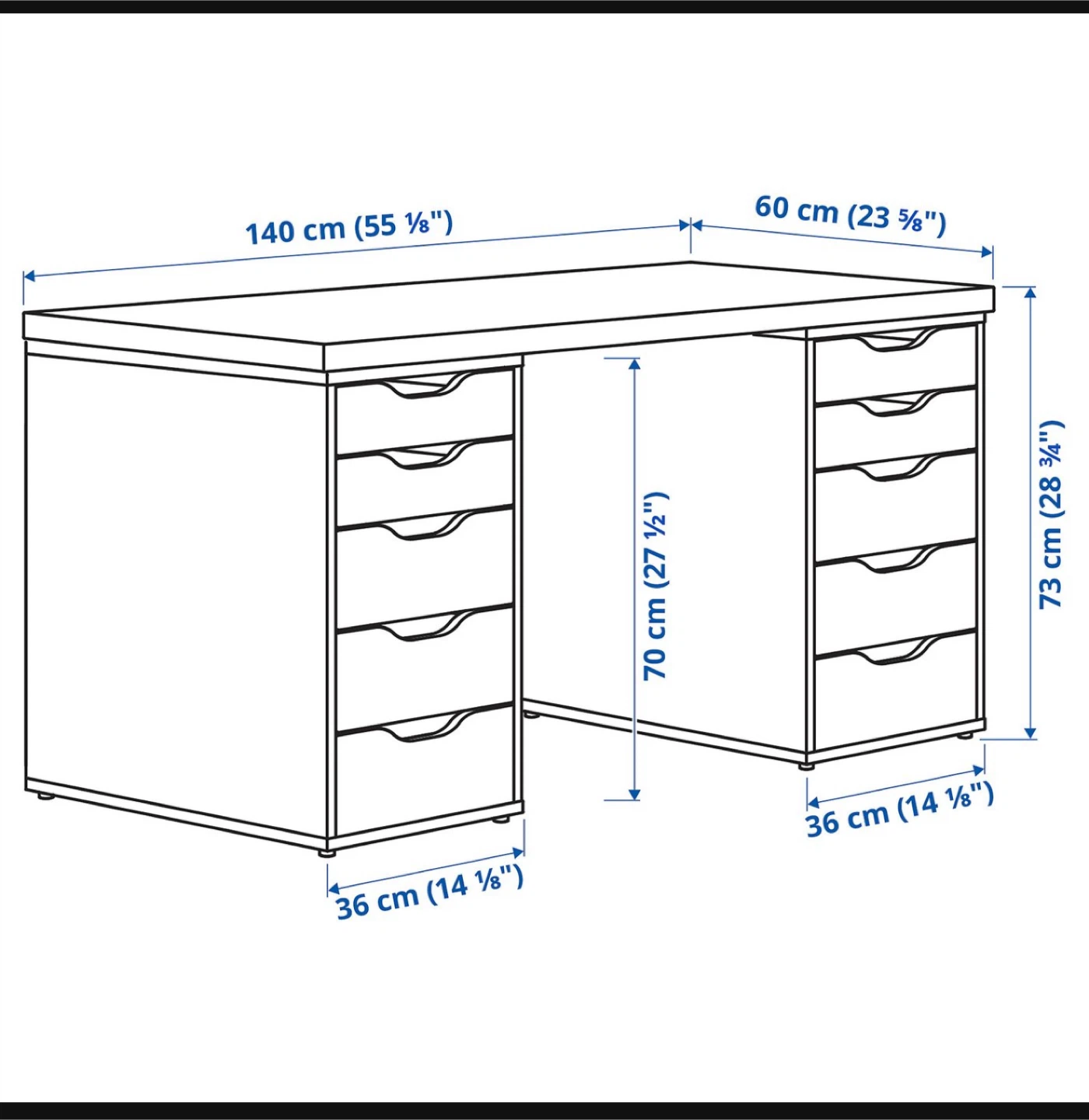 IKEA White Vanity - LAGKAPTEN / ALEX - photo 4