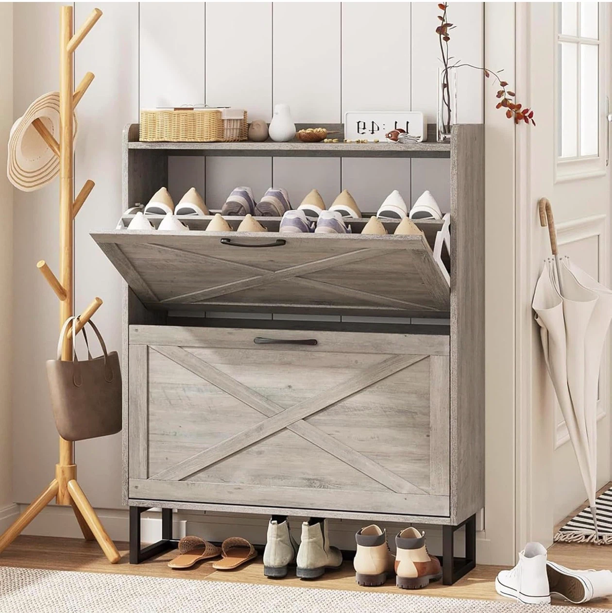 Rustic Farmhouse Shoe Cabinet - photo 2