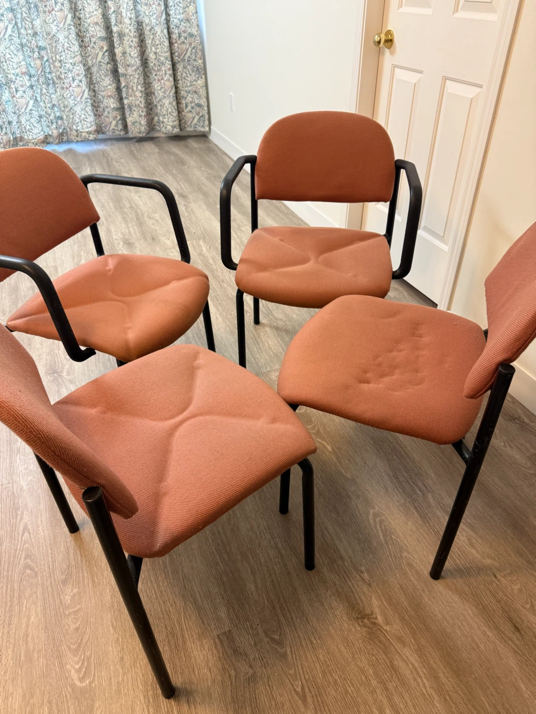 Set of 4 Orange Accent Chairs - photo 2