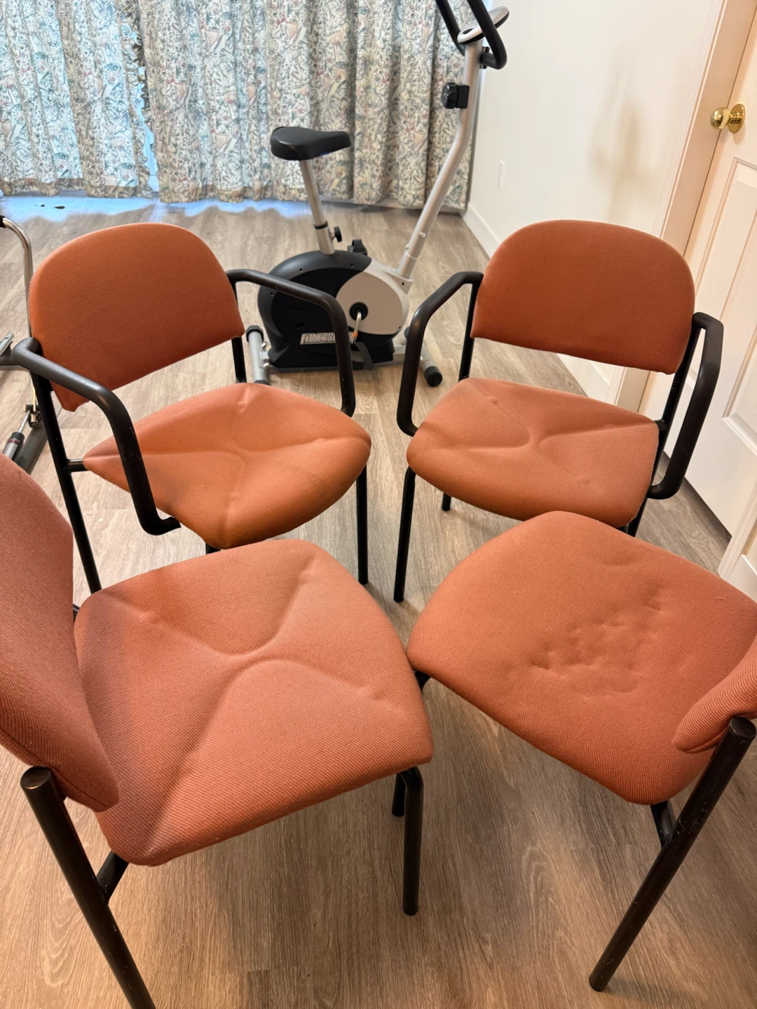 Set of 4 Orange Accent Chairs - photo 3