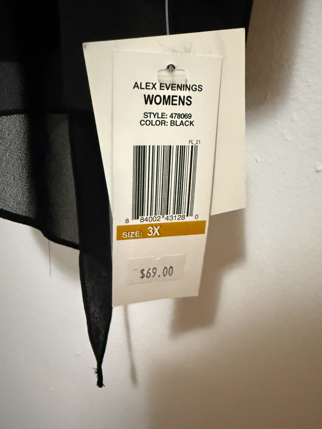Alex Evenings Womens Black Sheer Waterfall Cardigan - photo 2