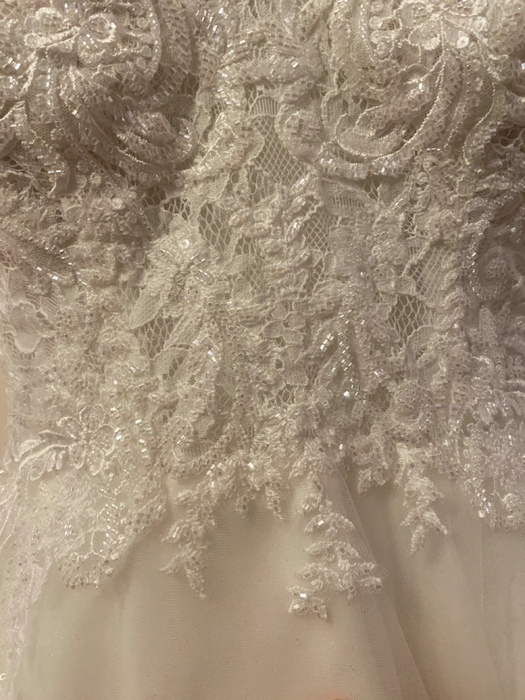 White Lace Wedding Dress with Beading - photo 2