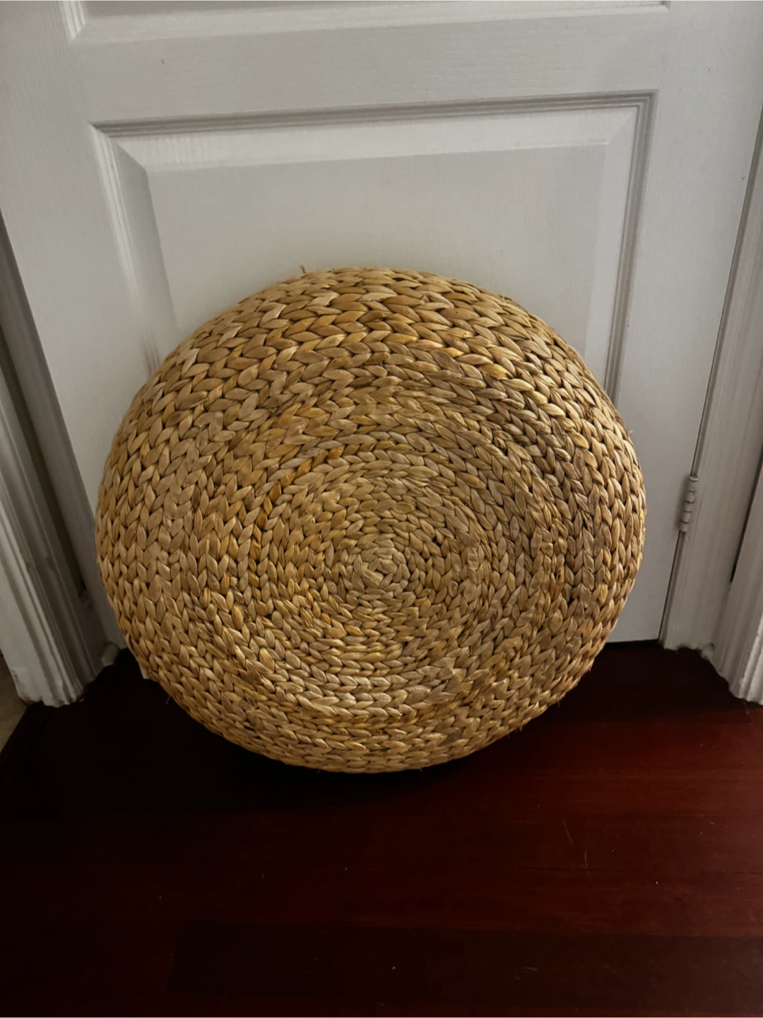 Round Woven Grass Ottoman or Storage Stool - photo 2