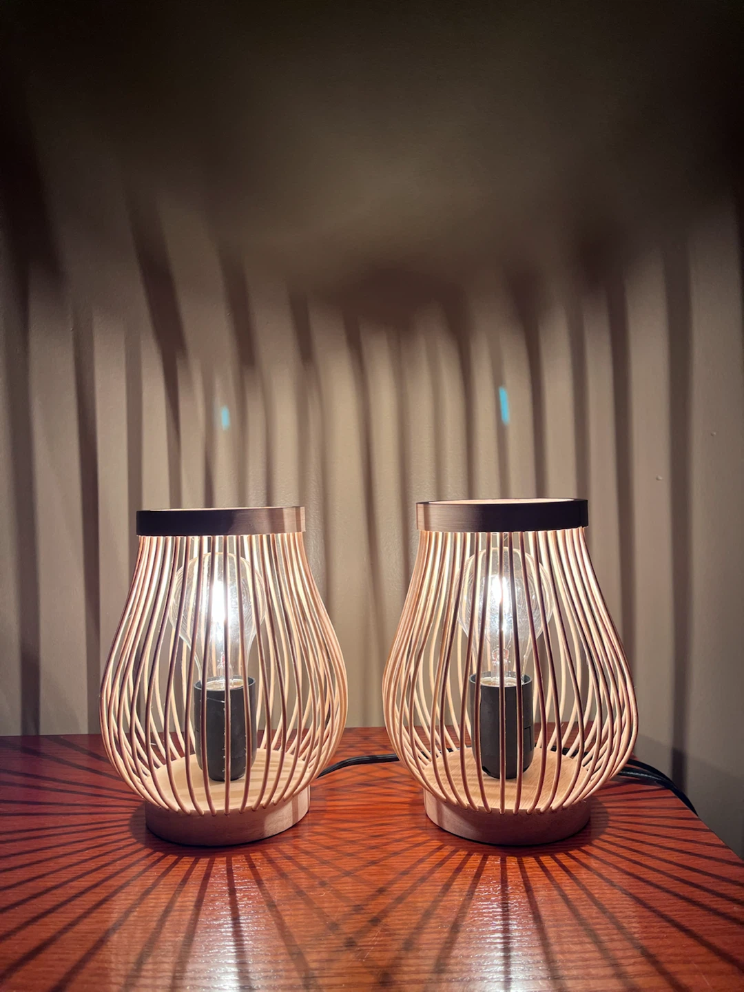 BAMBOO SLATTED SHADE 7” TABLE LAMPS (2 lamps) - photo 2