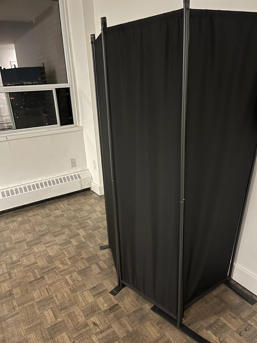 Black 3-Panel Room Divider