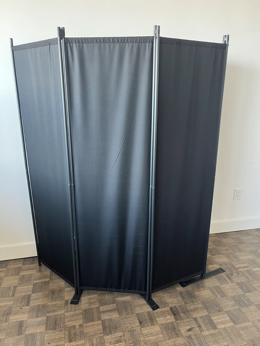 Black 3-Panel Room Divider - photo 4
