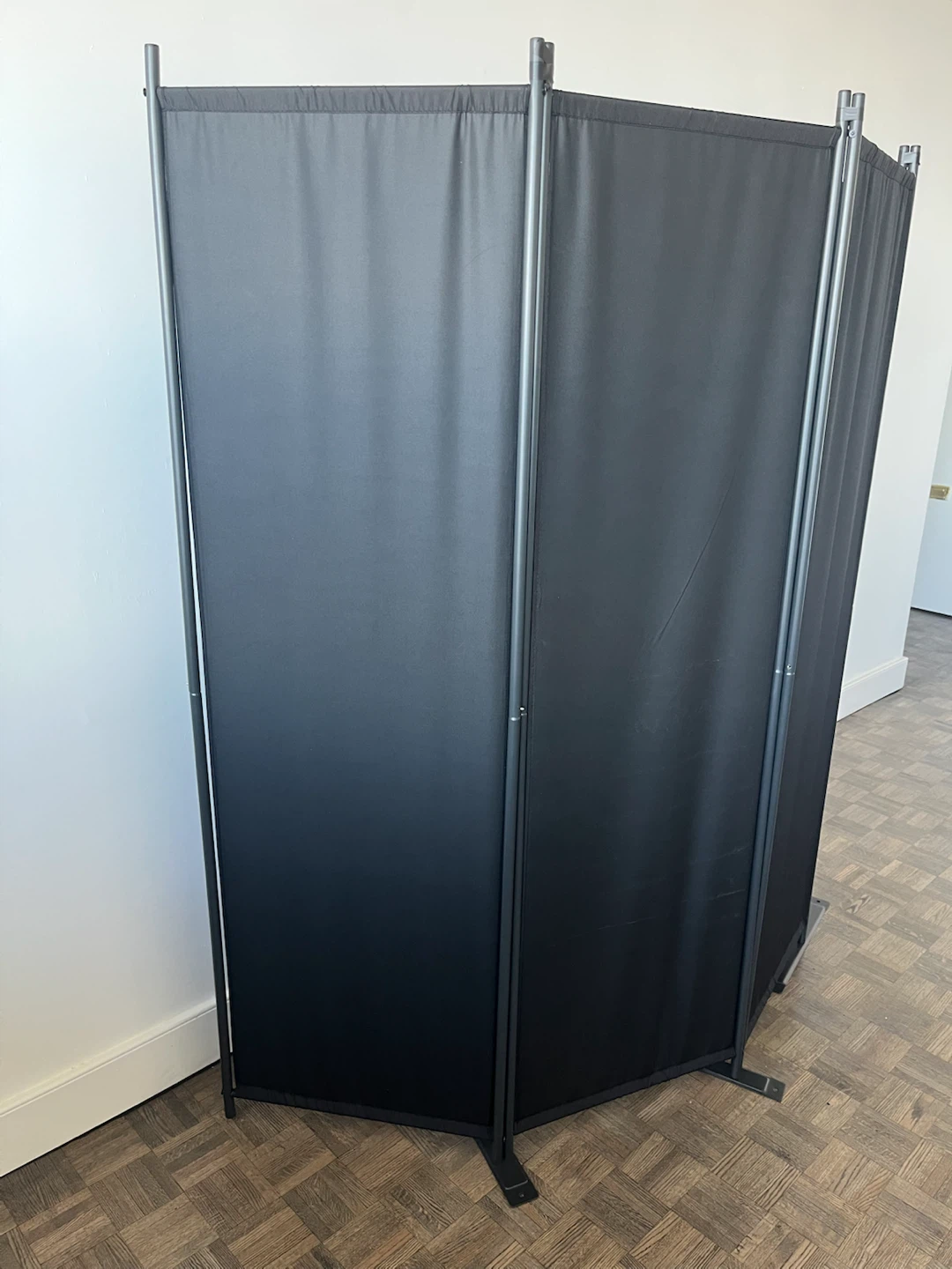 Black 3-Panel Room Divider - photo 5