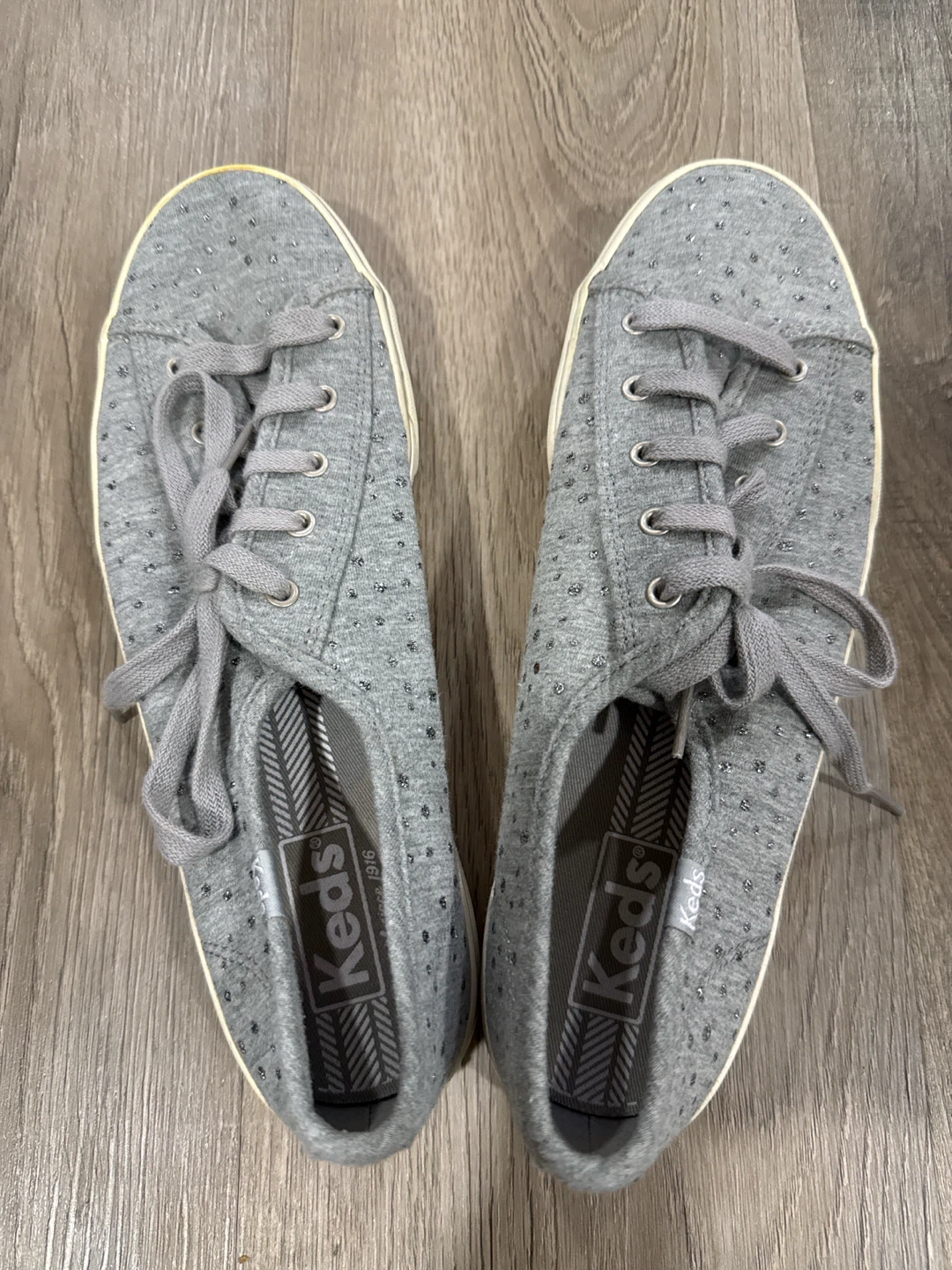 Keds Women's Grey Sparkle Canvas Sneakers