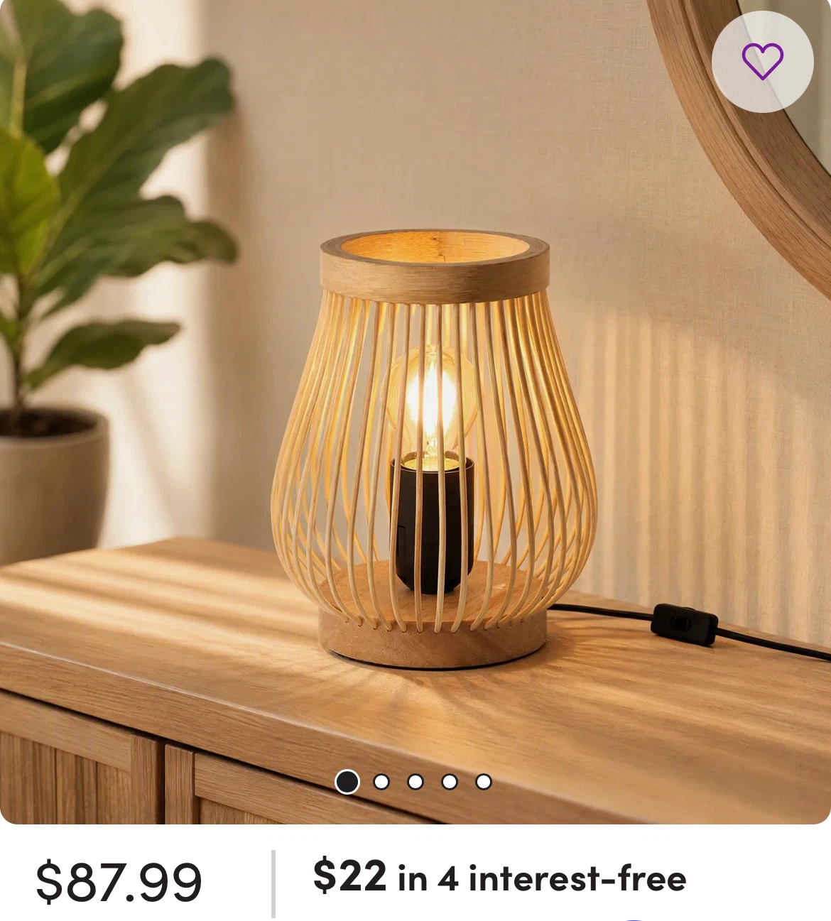 BAMBOO SLATTED SHADE 7” TABLE LAMPS (2 lamps) - photo 4