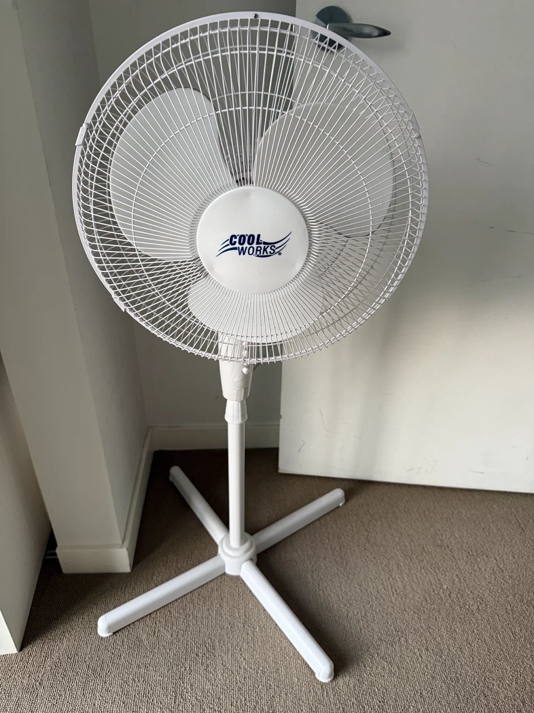 Cool Works White Standing Fan