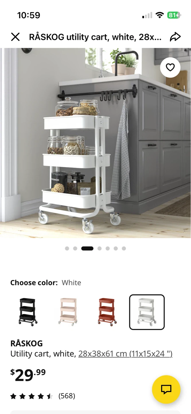 IKEA RÅSKOG Utility Cart - White - photo 4