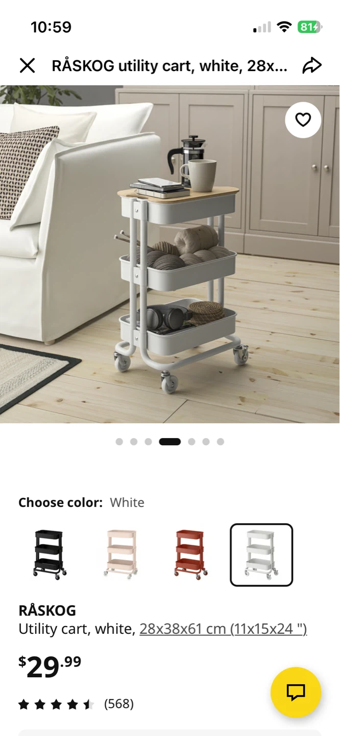 IKEA RÅSKOG Utility Cart - White - photo 3