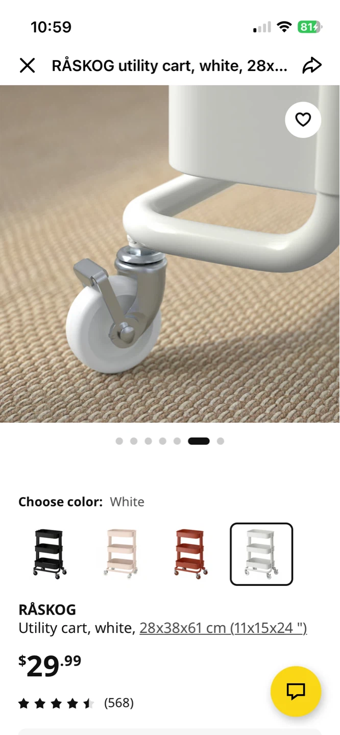 IKEA RÅSKOG Utility Cart - White - photo 5