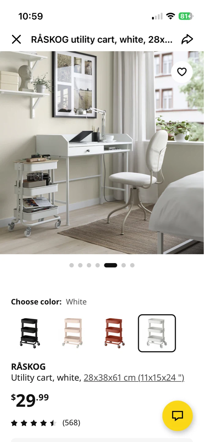IKEA RÅSKOG Utility Cart - White - photo 2