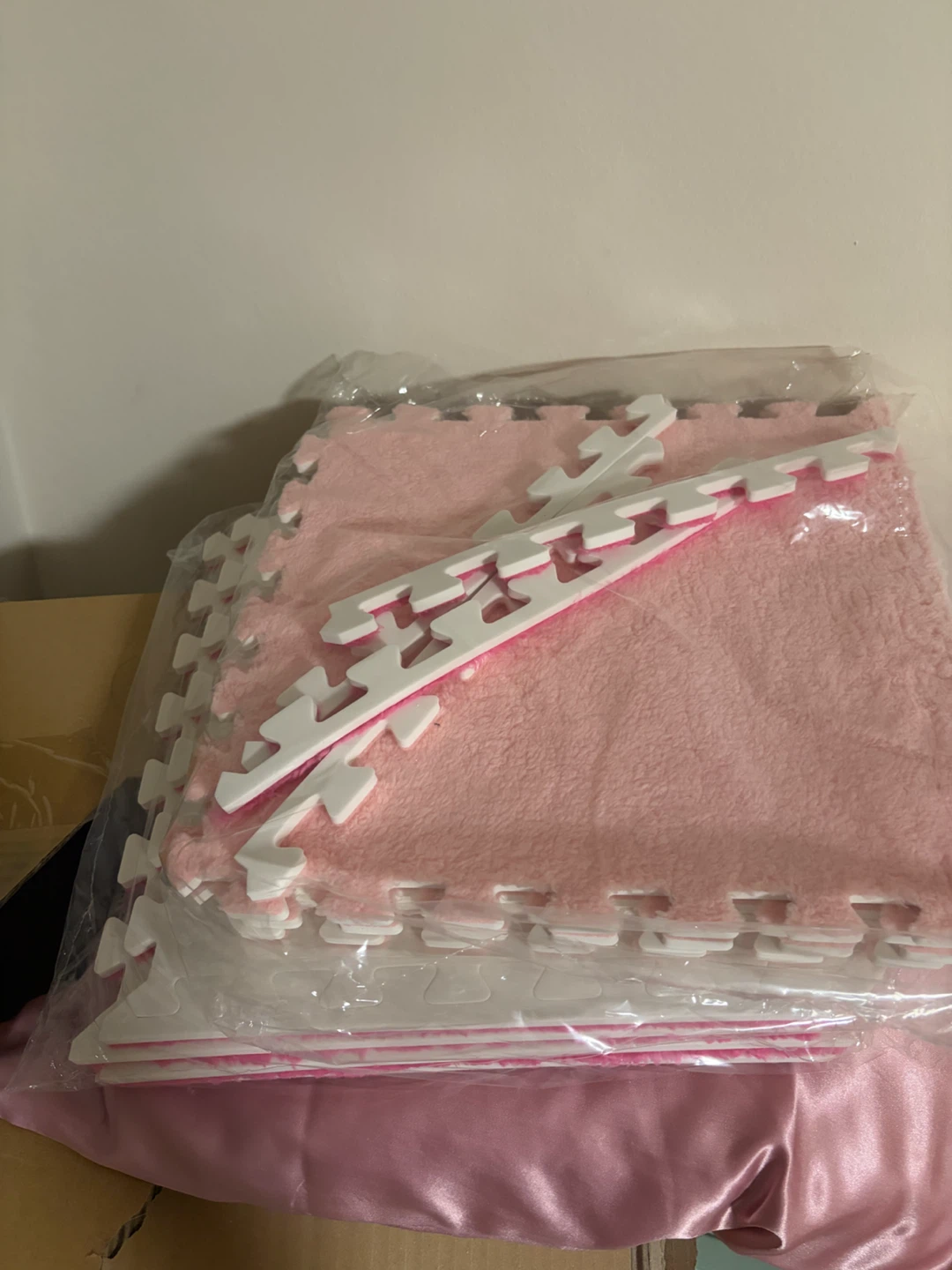 Pink Foam Puzzle Mats with Soft Cover